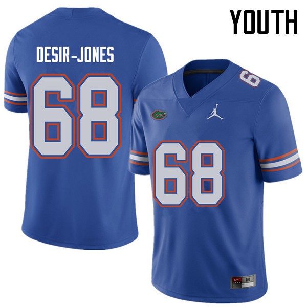 Jordan Brand Youth #68 Richerd Desir Jones Florida Gators College Football Jersey Royal